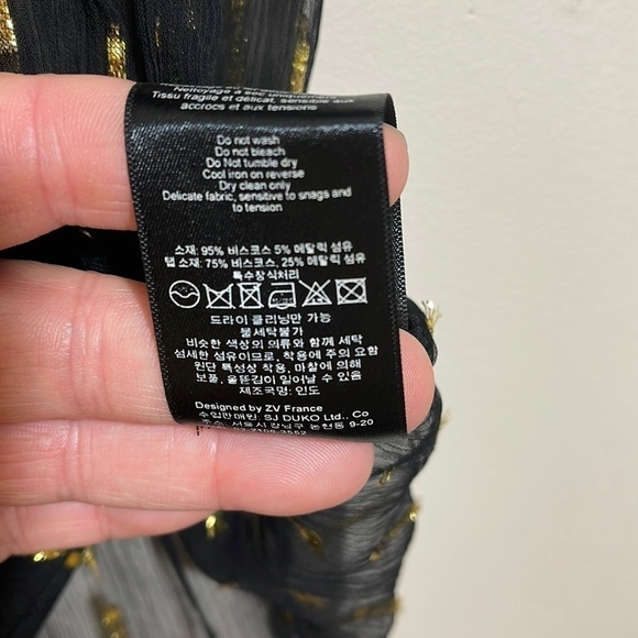 Zadig & Voltaire Tonia Shiny Chiffon top in Black size XS - Picture 13 of 13